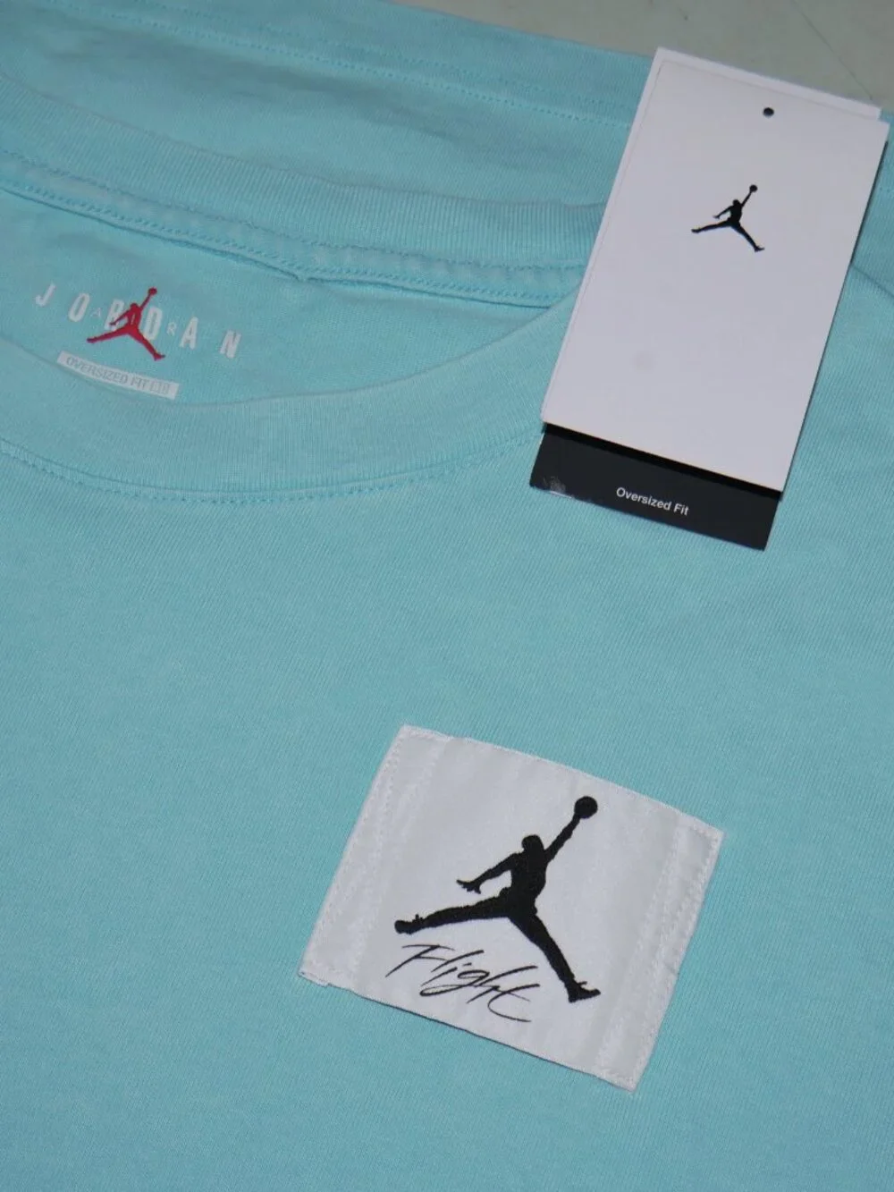 Jordan Flight Oversized Fit T-Shirt Men's Size 3XL Bleached Aqua Statement NWT